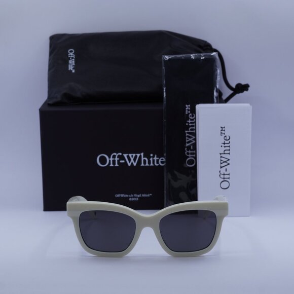 Off-White OERI143 LINCOLN 0107 Square Sunglasses – White/Dark Grey - Picture 3 of 10